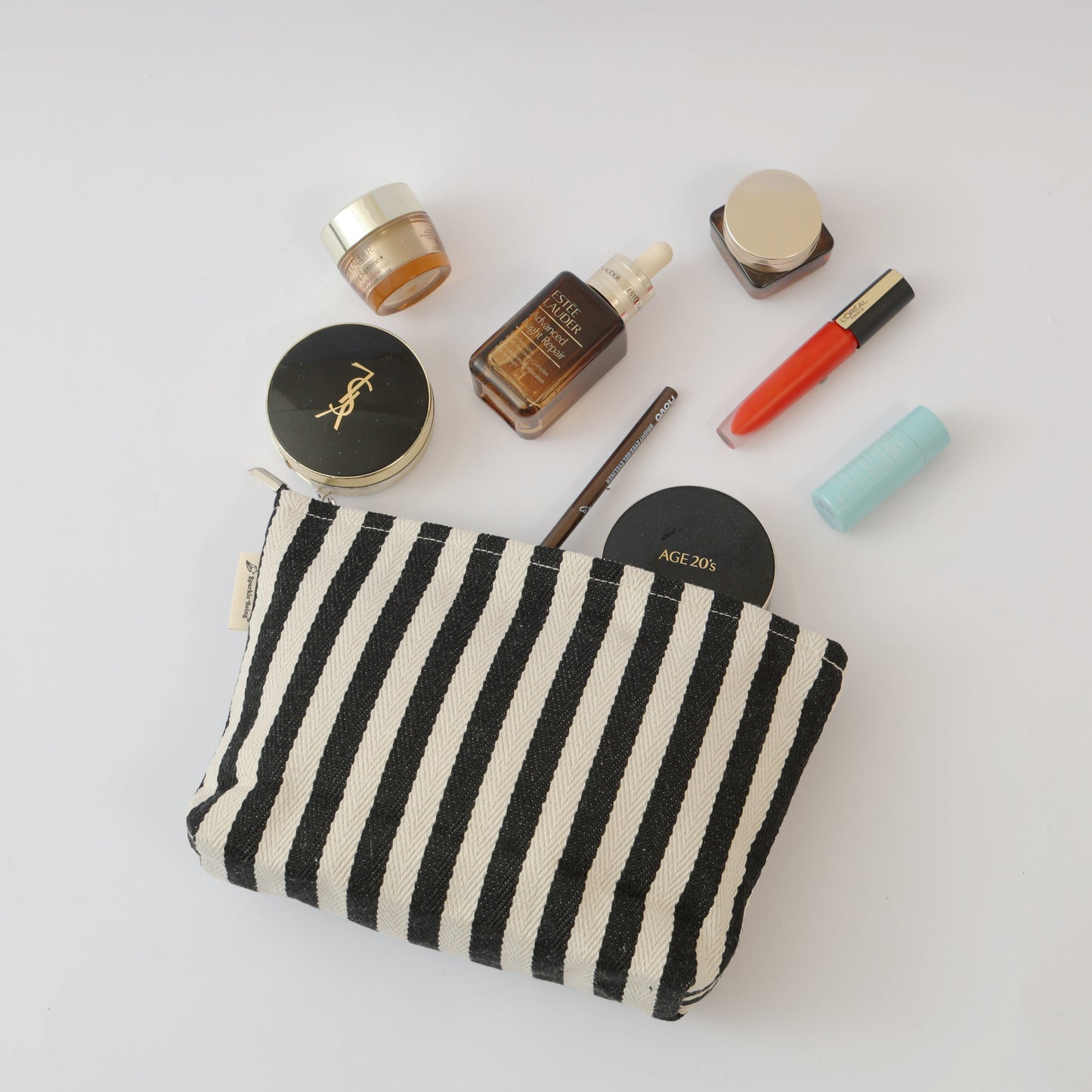 Cabana Stripe Toiletry / Makeup Bag - Travel-Friendly Cosmetic Bag