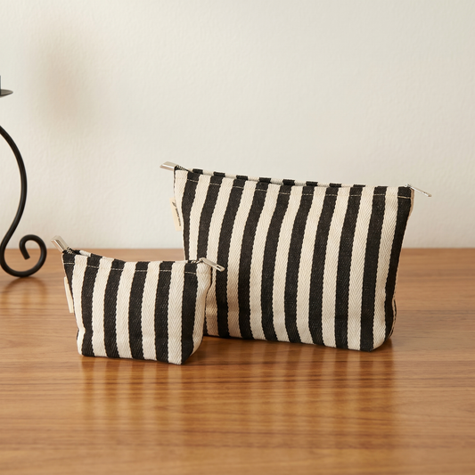 Cabana Stripe Toiletry / Makeup Bag - Travel-Friendly Cosmetic Bag