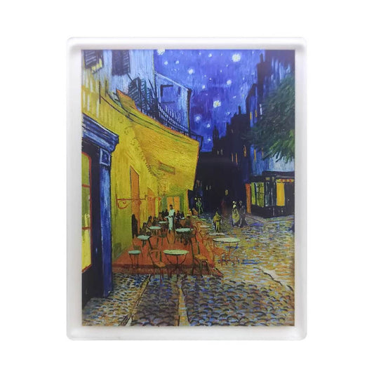 Café Terrace at Night Acrylic Magnet - Van Gogh Art Fridge Magnet & Museum Souvenir