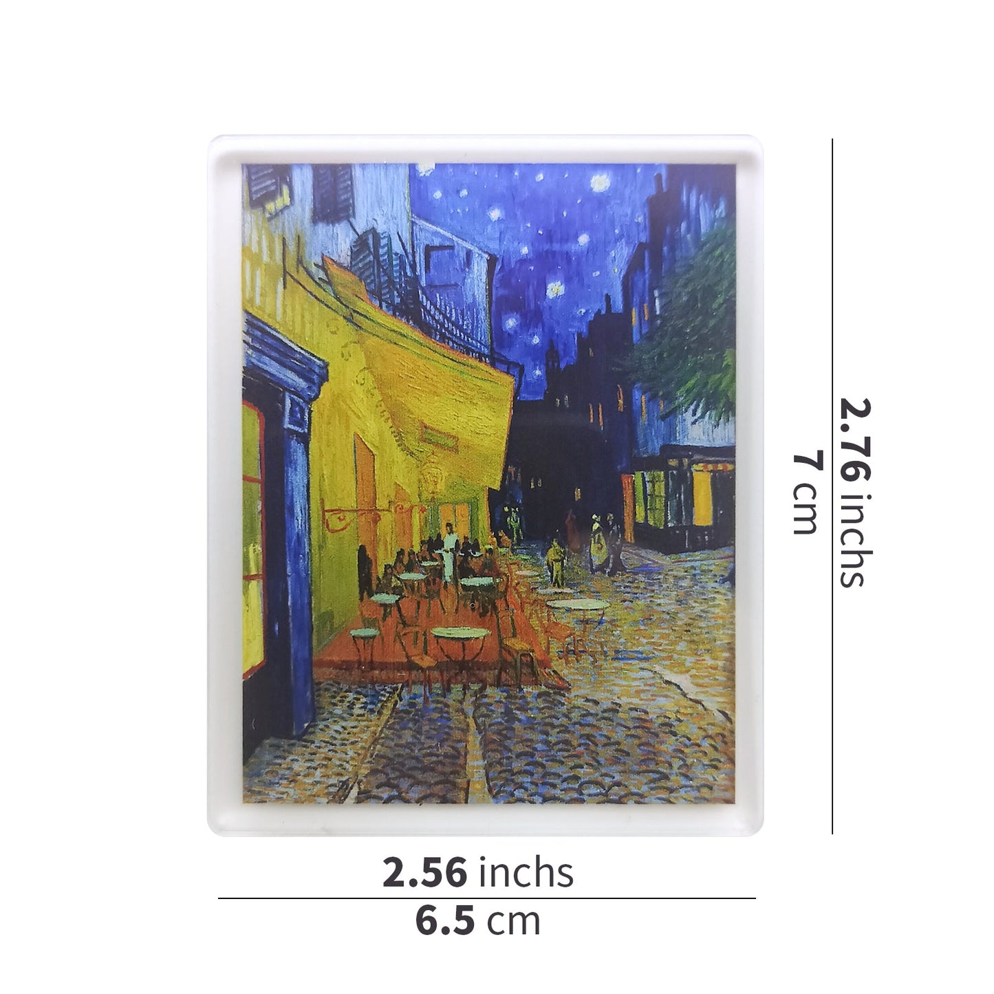 Café Terrace at Night Acrylic Magnet - Van Gogh Art Fridge Magnet & Museum Souvenir
