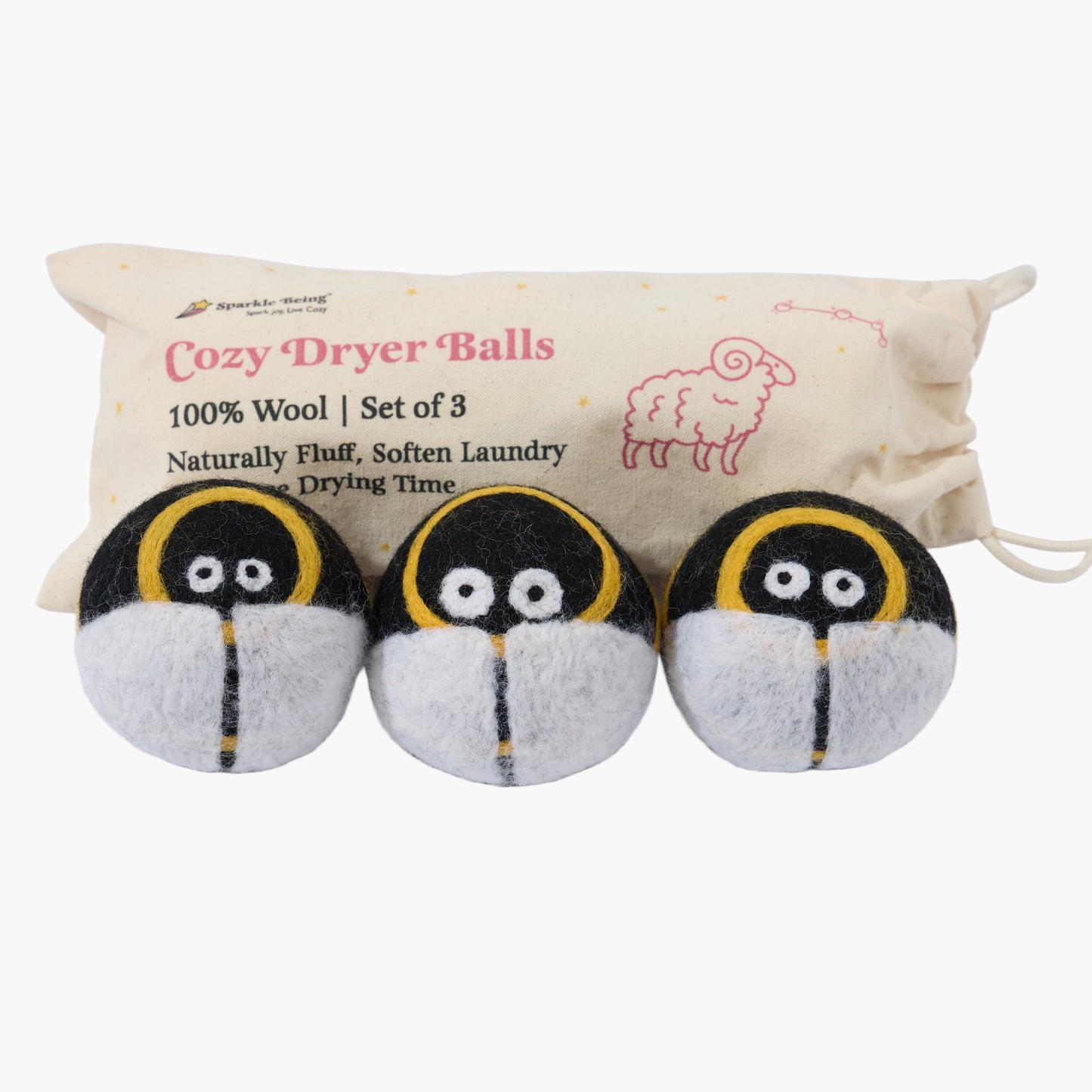 Bee Eco Wool Dryer Balls - Set of 3