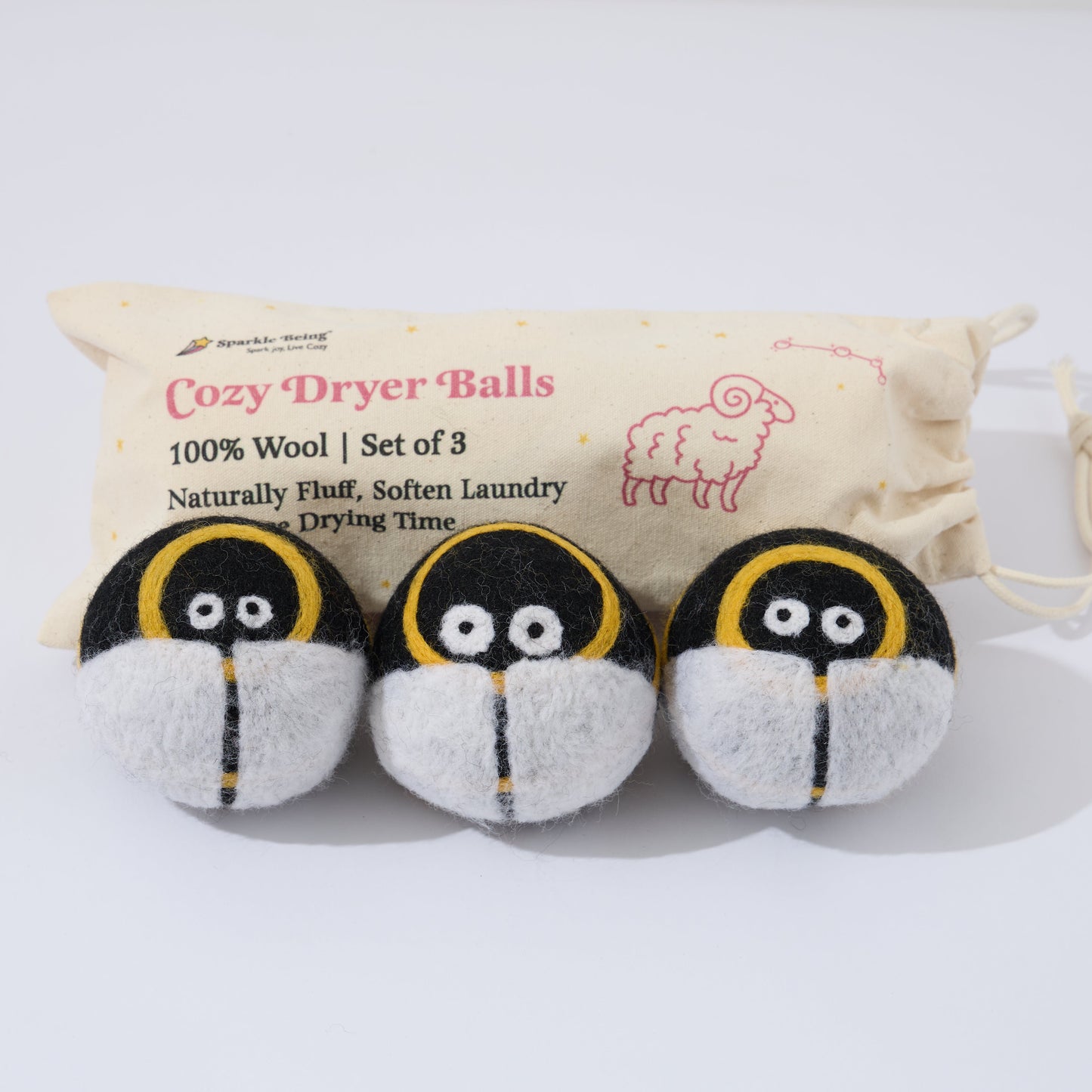 Bee Eco Wool Dryer Balls - Set of 3