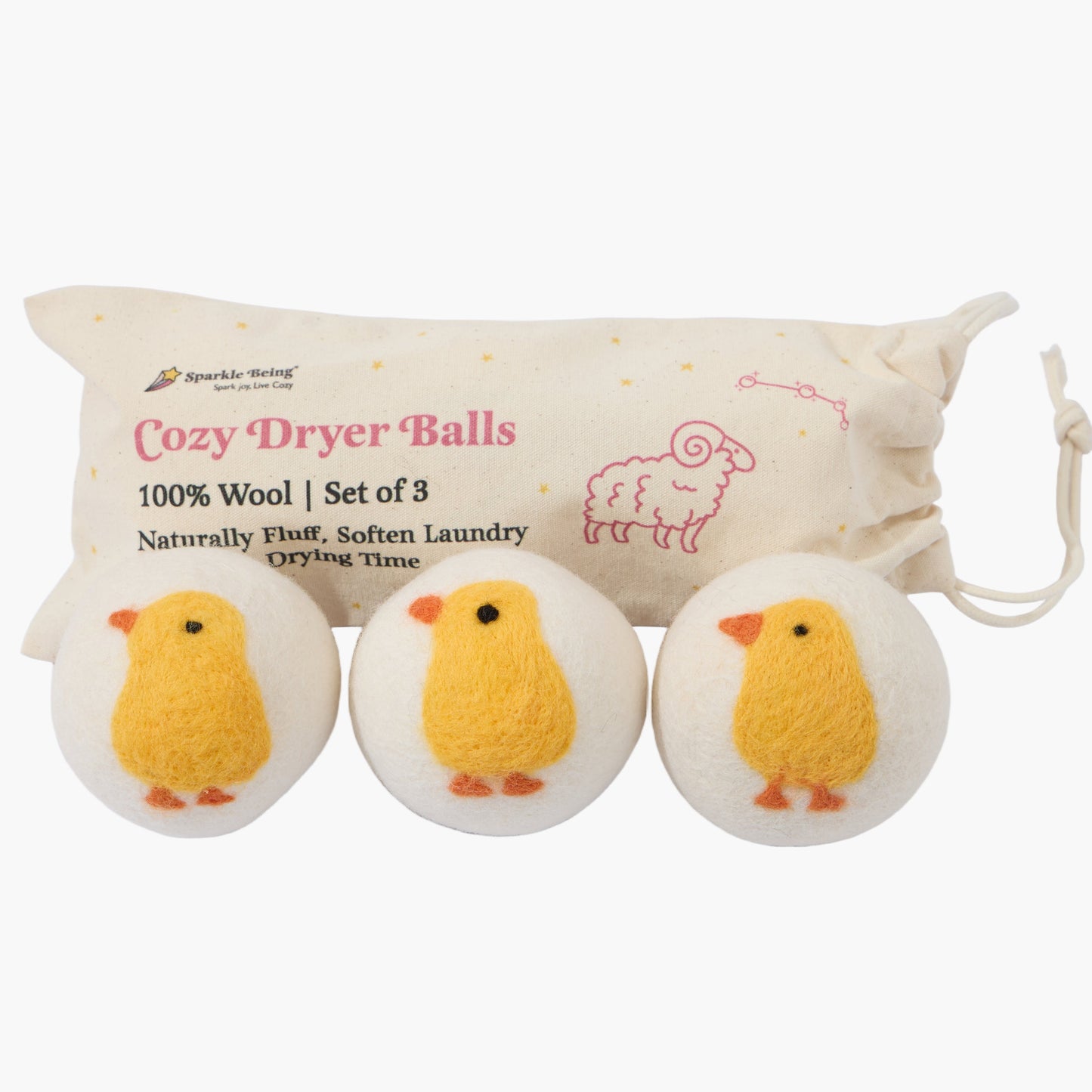 Chick Eco Wool Dryer Balls – Set of 3