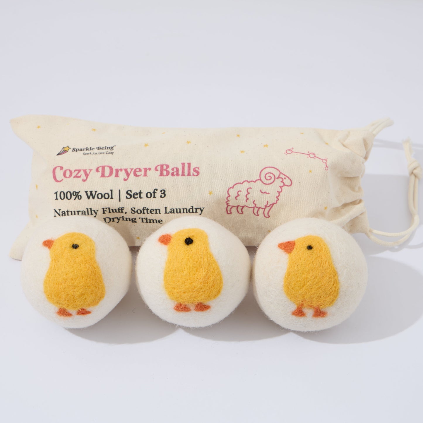 Chick Eco Wool Dryer Balls – Set of 3