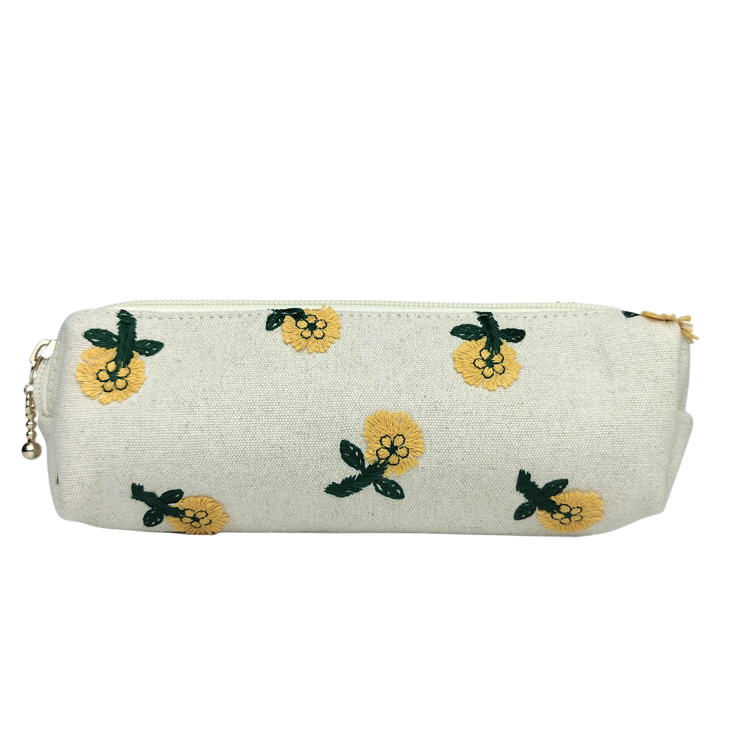 Embroidered Pencil Pouch – Zippered Pen Case (Daisy)