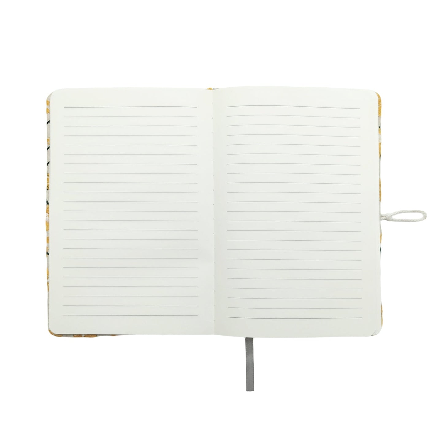 Embroidered Yellow Daisy Fabric Journal with Button Closure