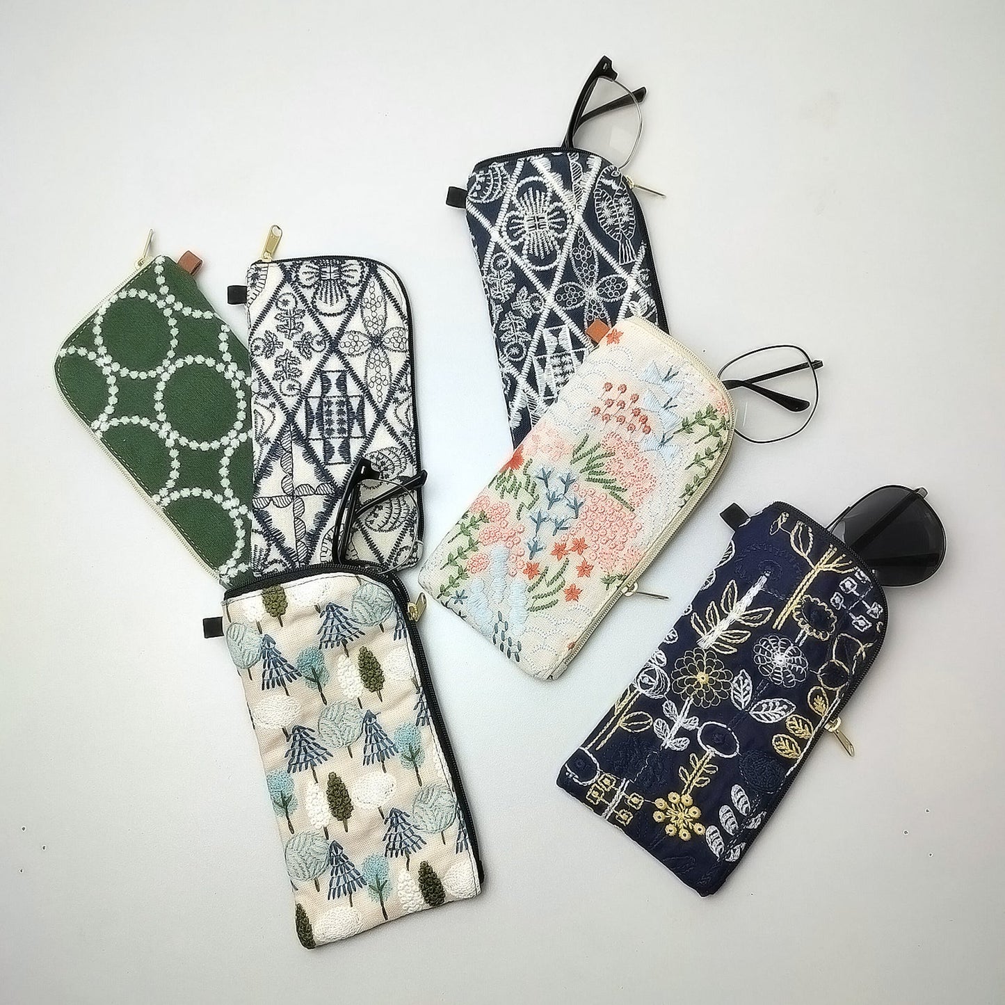 Embroidered Multi-Use Pouch – Two-Tone Reversible Design