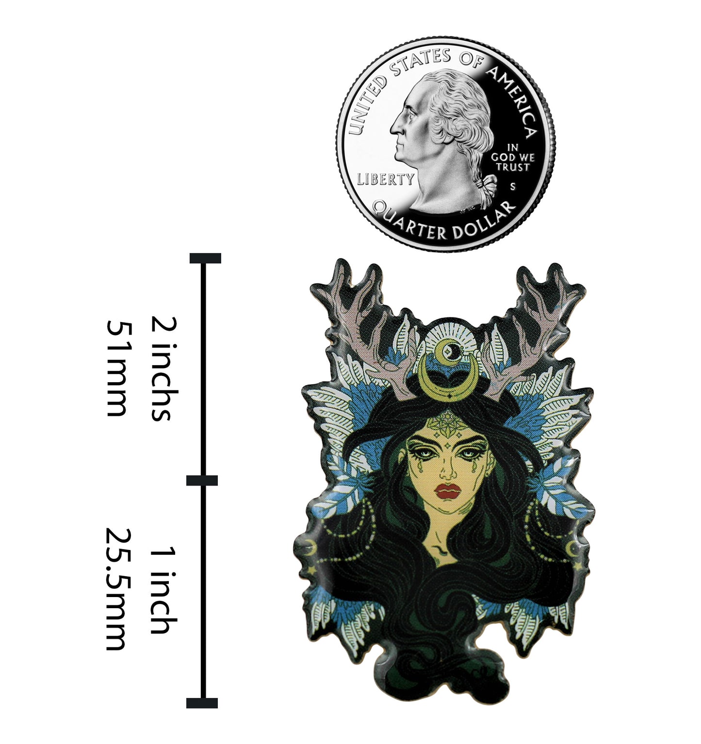Enchantress Sorceress Wiccan Druid or Witchy Enamel Pin