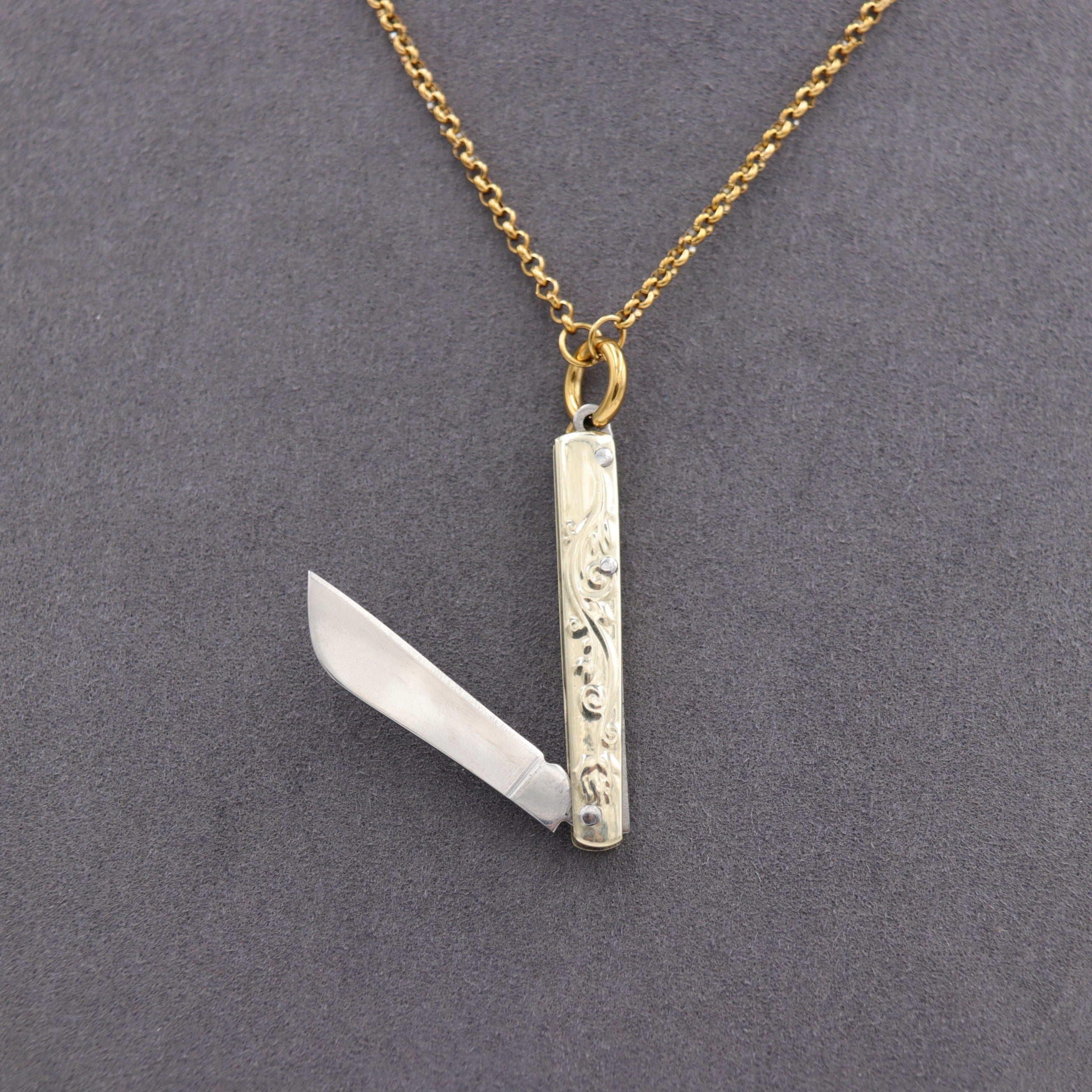 Engraved Handle Mini Folding Pocket Knife