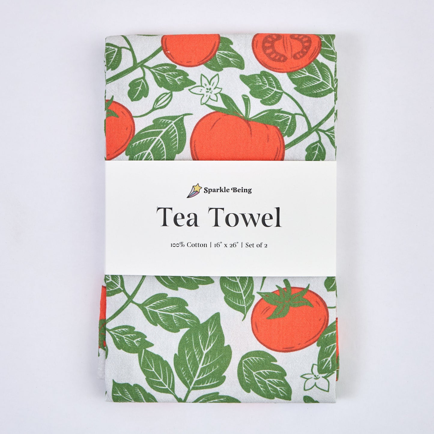 Tea Towels for a Cute Kitchen – Farm Fresh Tomatoes (Set of 2) | 100% Cotton & Absorbent