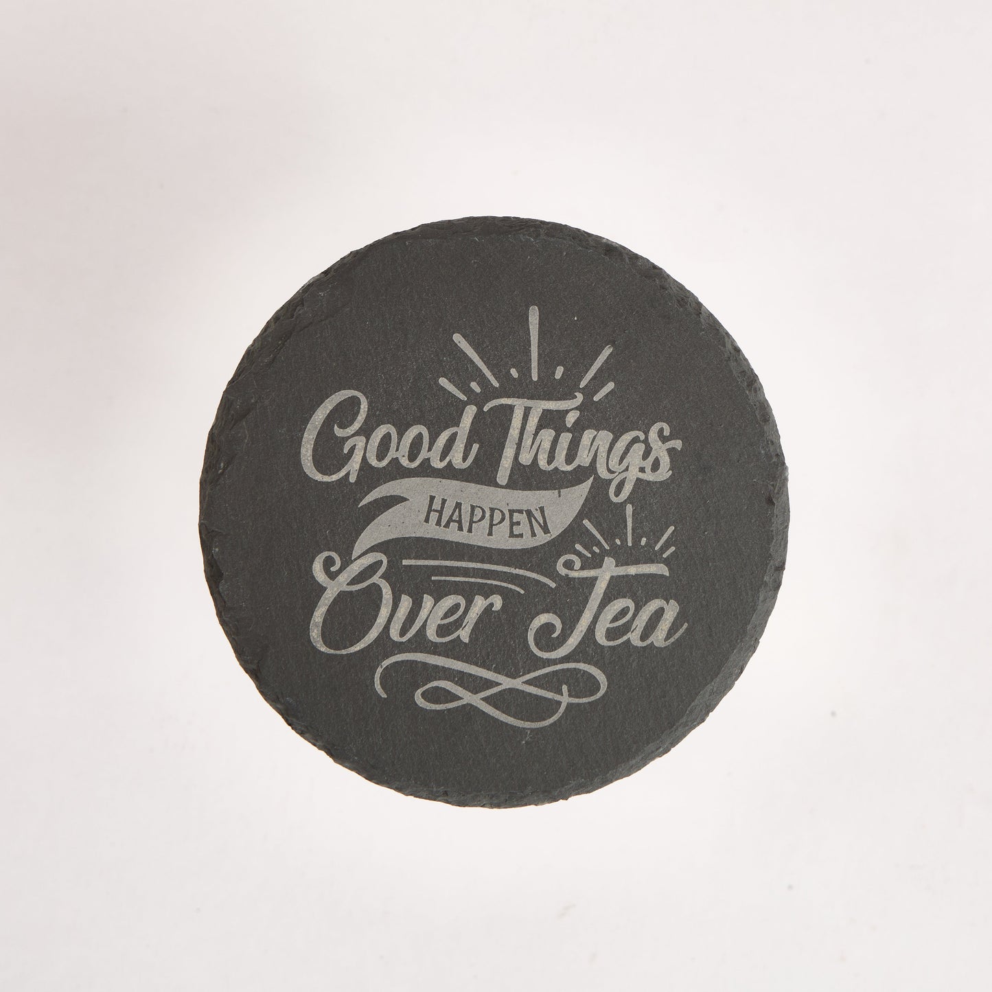 Funny Slate Coaster Set – Engraved Drink Coasters with Quotes | Coffee & Tea Lovers Gift