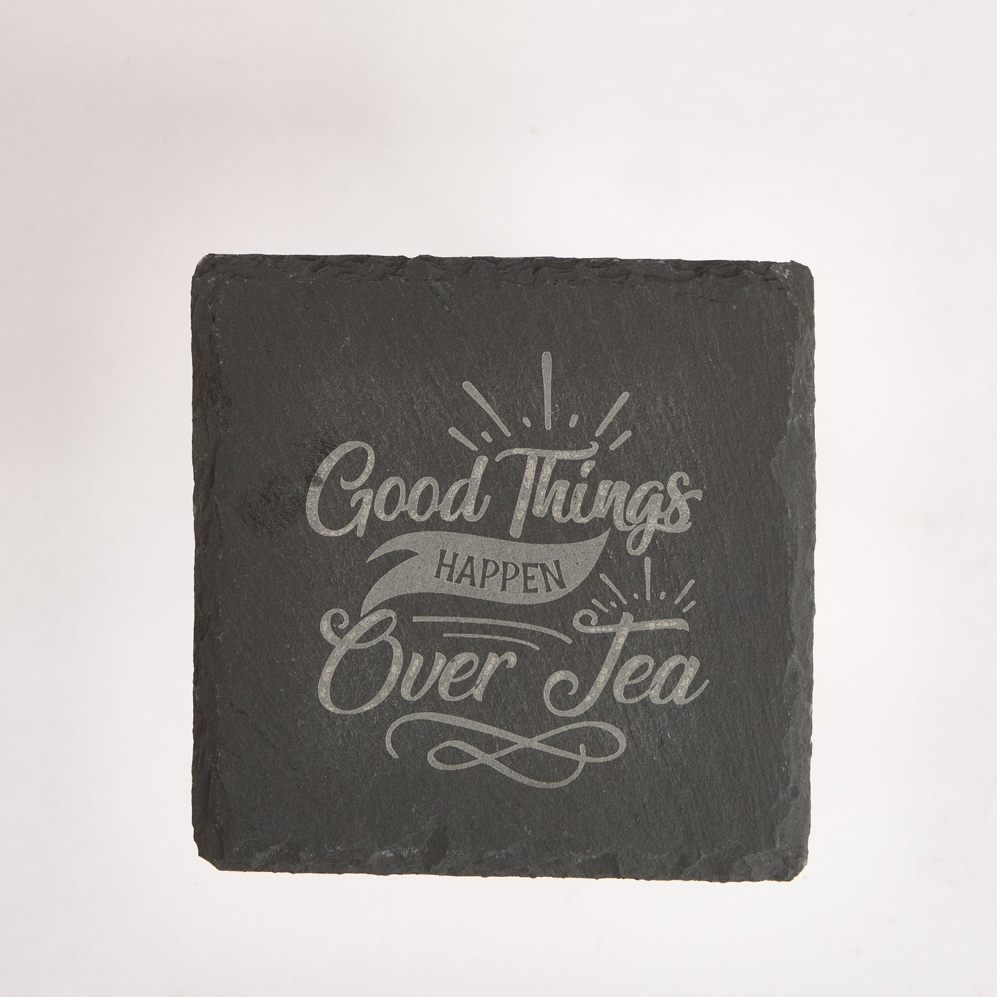 Funny Slate Coaster Set – Engraved Drink Coasters with Quotes | Coffee & Tea Lovers Gift