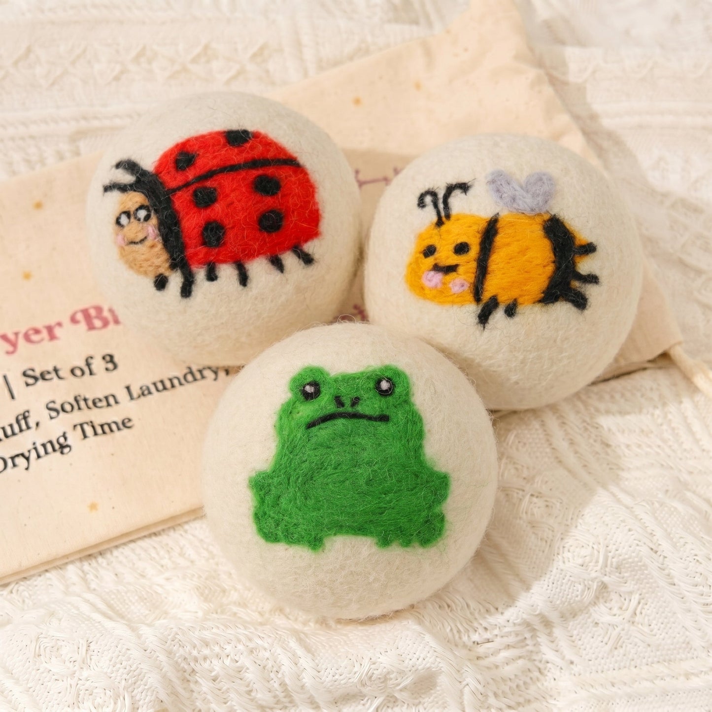 Garden Friends Eco Wool Laundry Dryer Balls – Set of 3