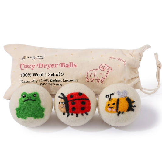 Garden Friends Eco Wool Laundry Dryer Balls – Set of 3