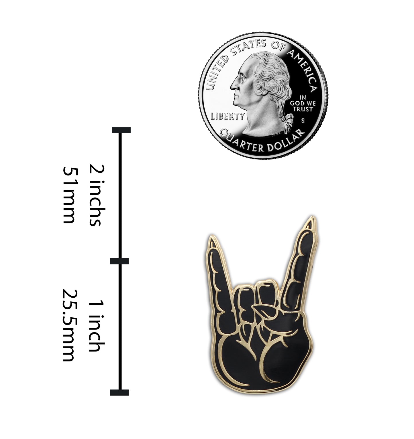 Hail Satan Horns Rock/Heavy Metal Hand Symbol Enamel Pin