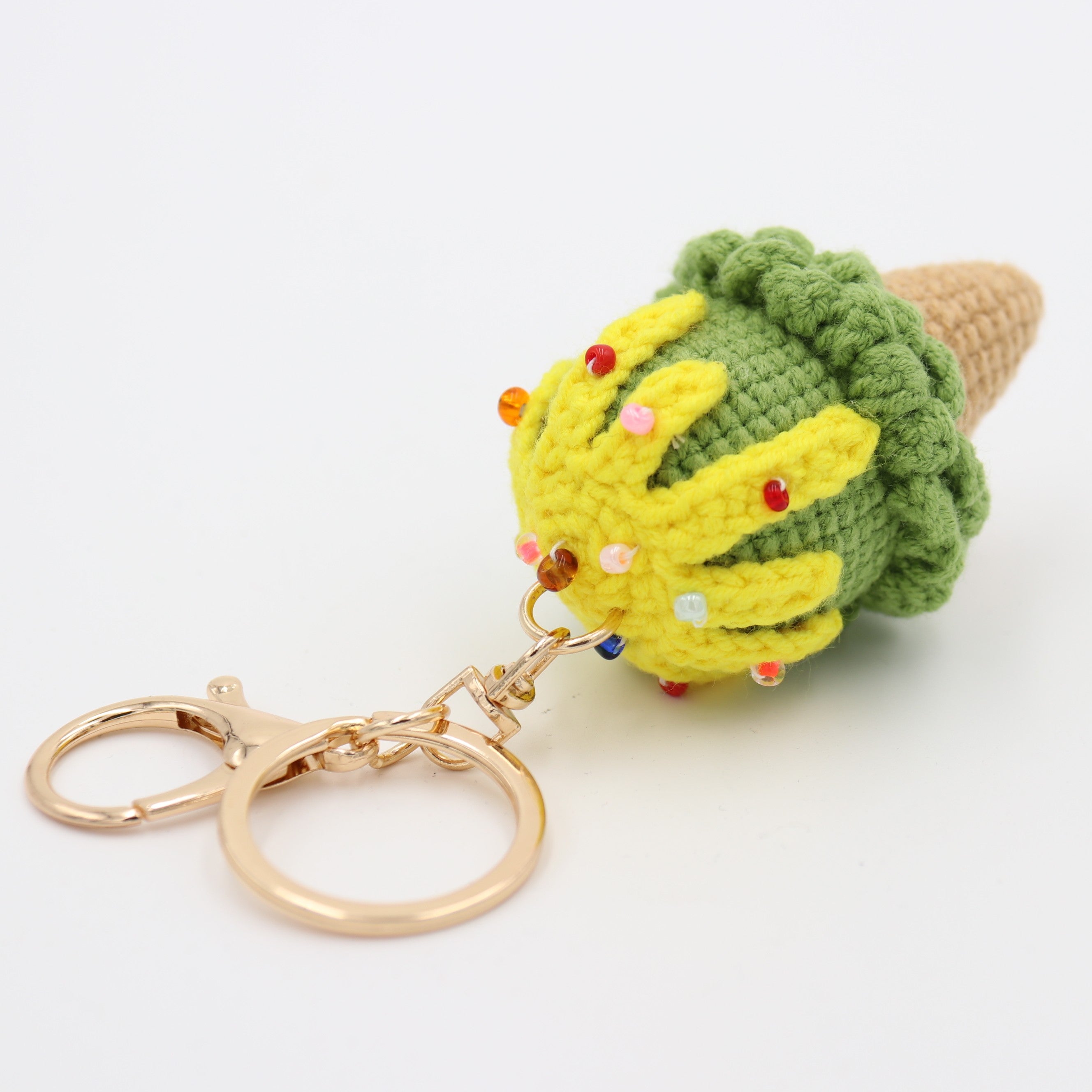 Hand-Crochet Ice Cream Keychain