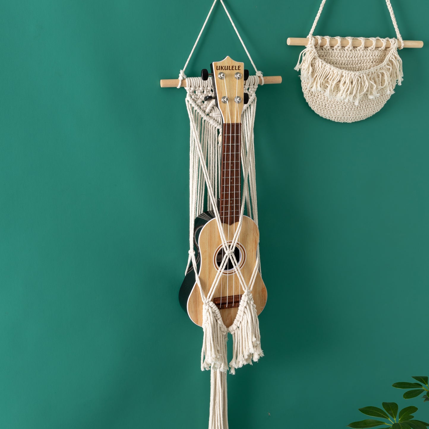Handcrafted Macrame Ukulele Guitar Display Stand hanger Wall Hanging