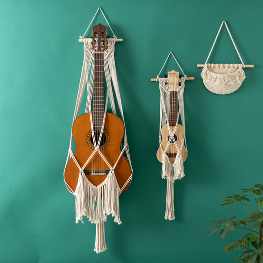 Handcrafted Macrame Ukulele Guitar Display Stand hanger Wall Hanging