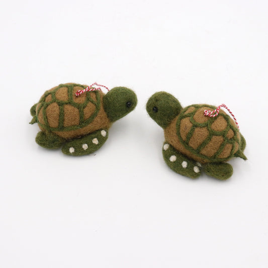 Handmade Wool Felt Turtle Ornament – Needle Felt Sea Turtle Decor