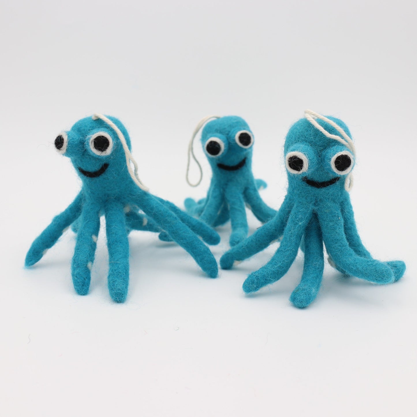 Handmade Wool Felt Octopus Ornament – Cute Home Décor – Made in Nepal