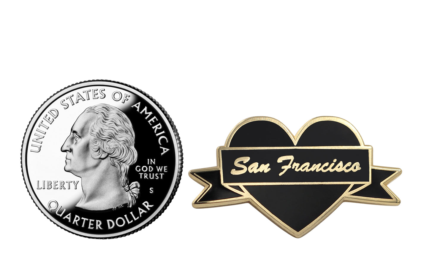 I Heart San Francisco – Black & Gold City Pin