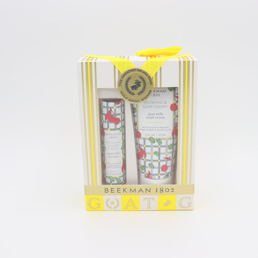 Dark Cherry & Sugar Glace Goat Milk Hand Cream and Lip Balm Gift Set