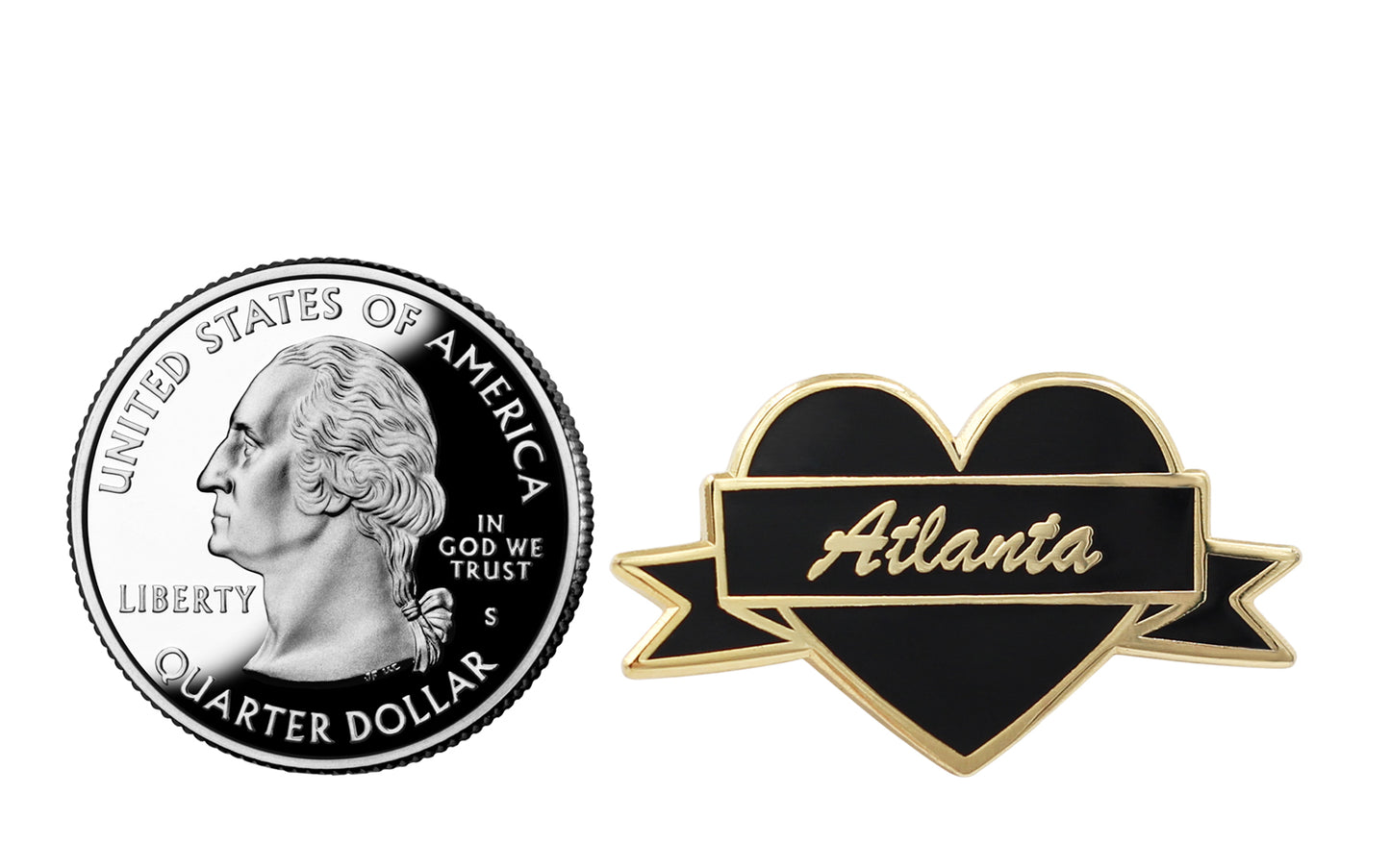 I Heart Atlanta – Black & Gold City Pin