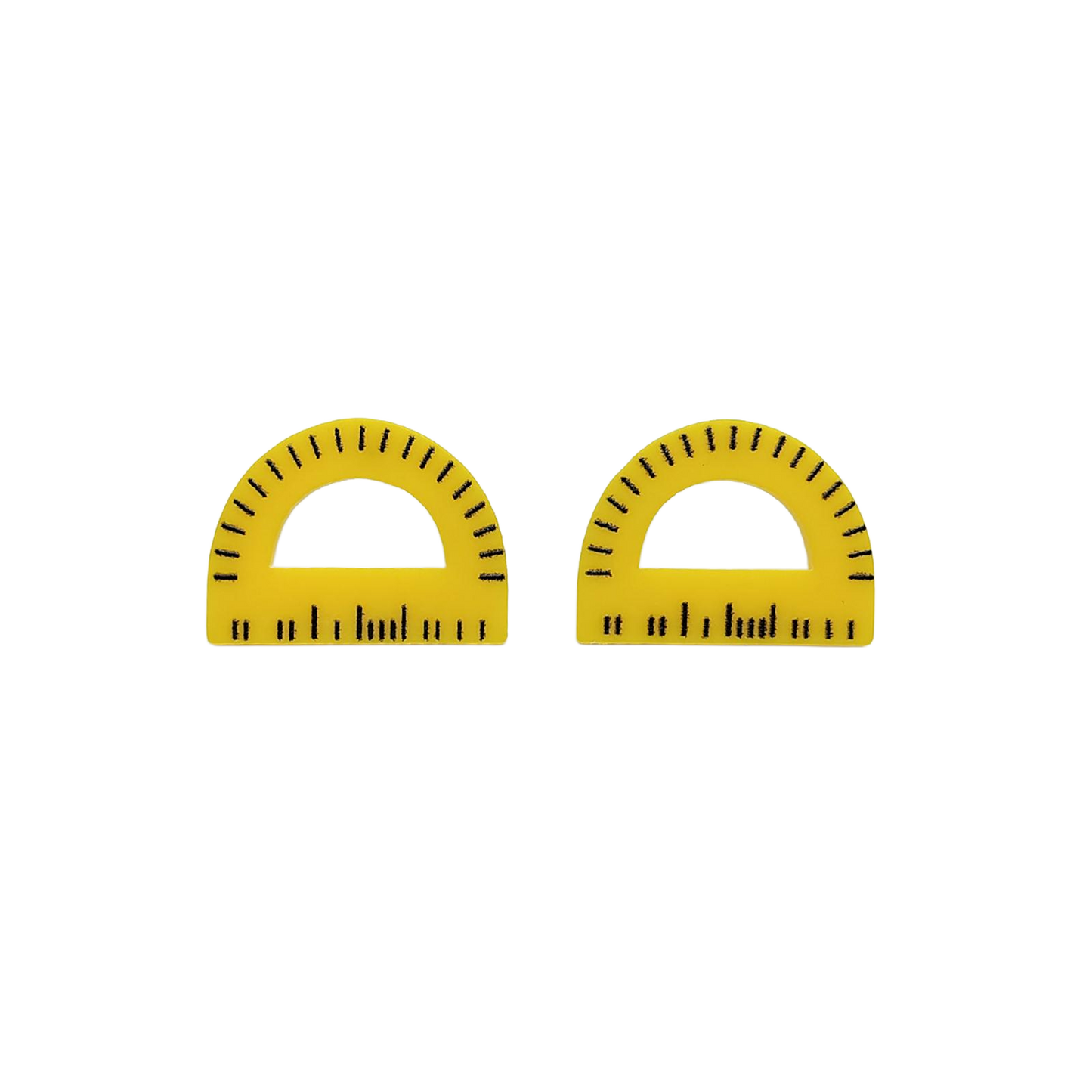 Yellow Protractor Stud Earrings