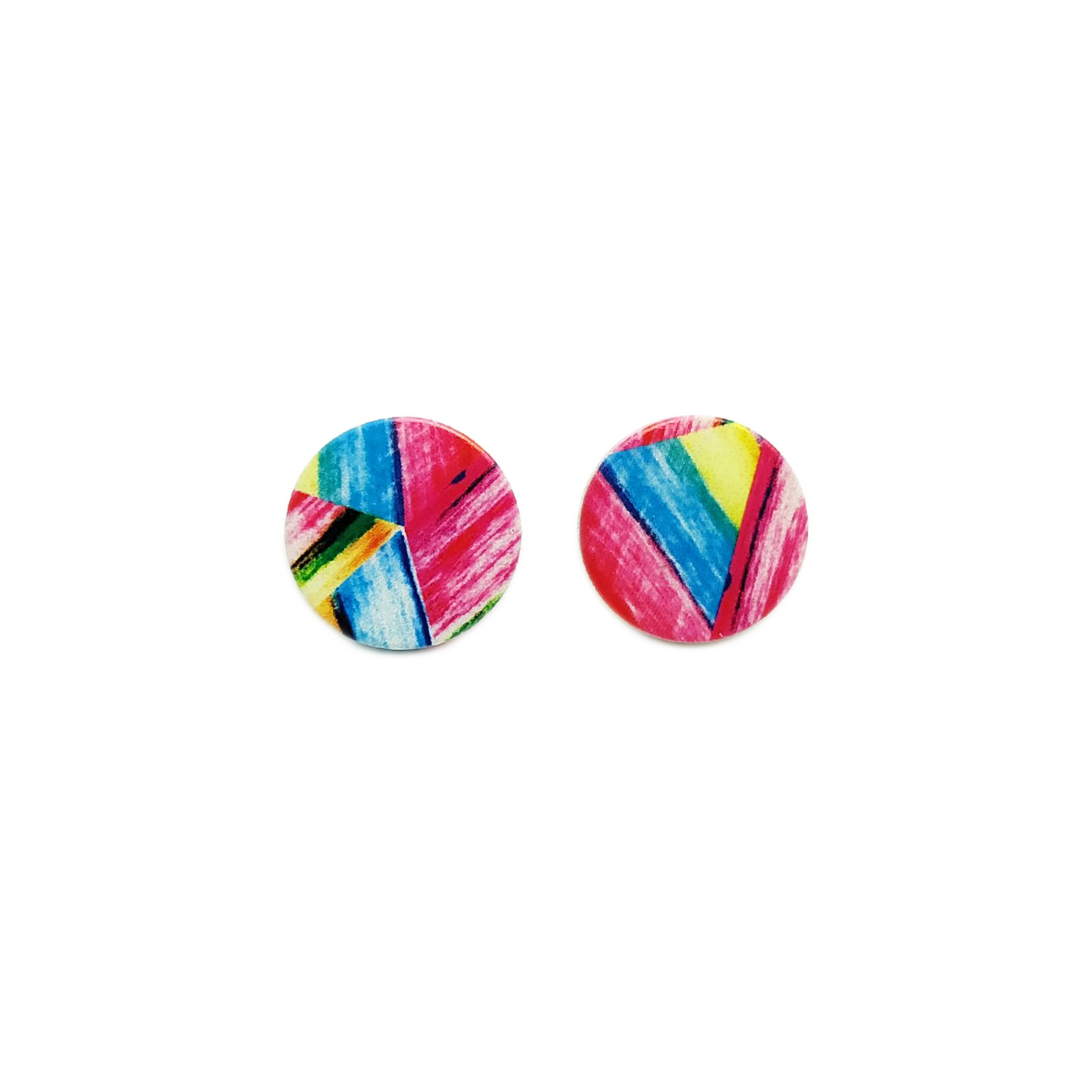 Rainbow Brushstroke Stud Earrings