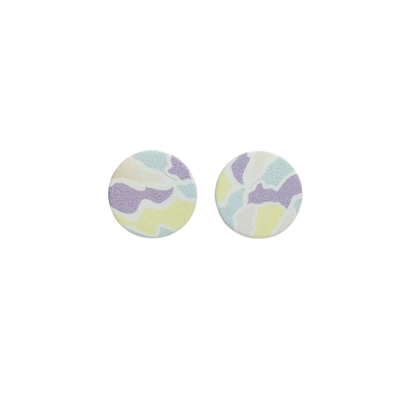 Round Pastel Mosaic Stud Earrings