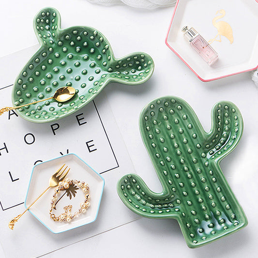 Jewelry Tray Ring Dish Holder Decorative Plate - Cactus