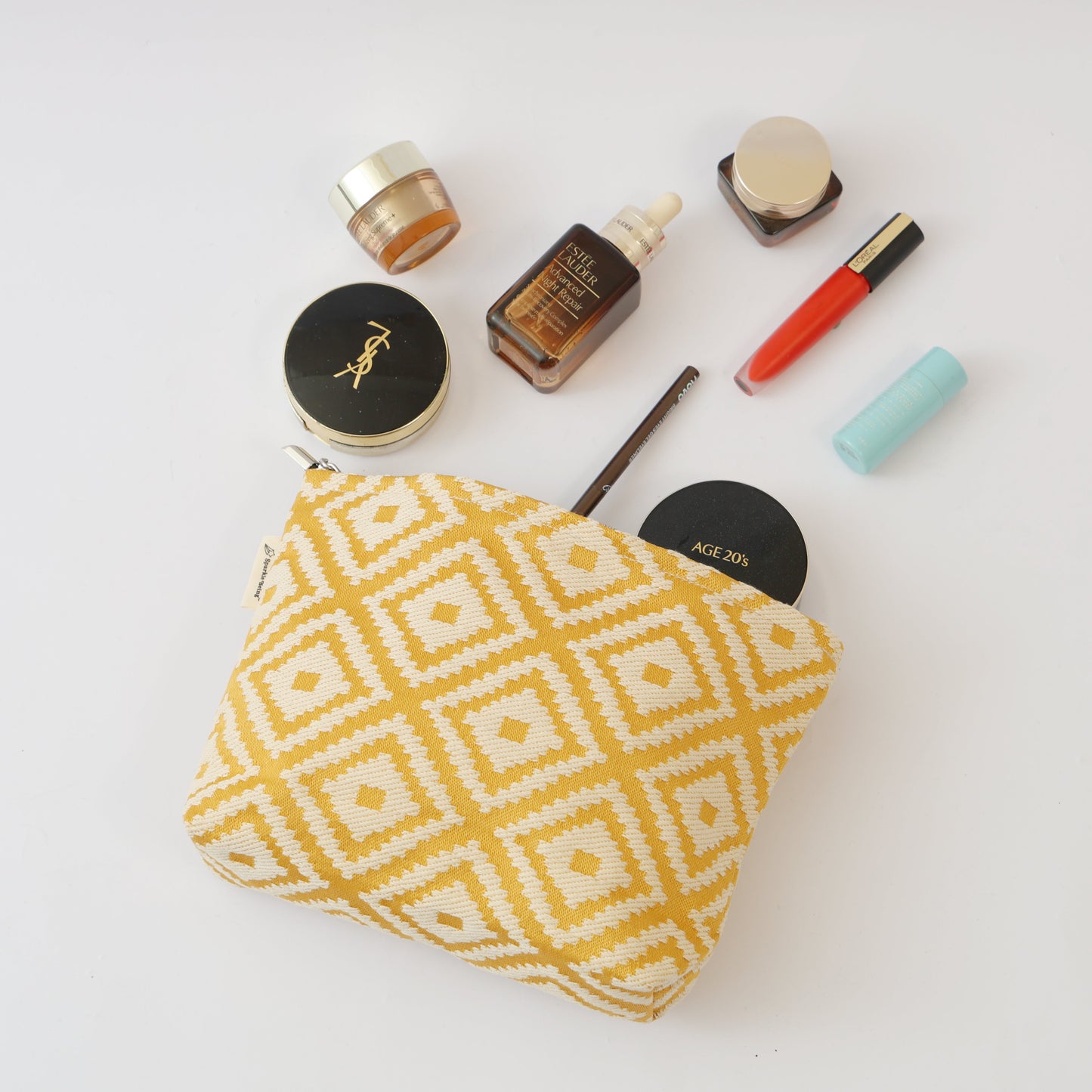 Marigold Mosaic Toiletry / Makeup Bag - Travel-Friendly Cosmetic Bag