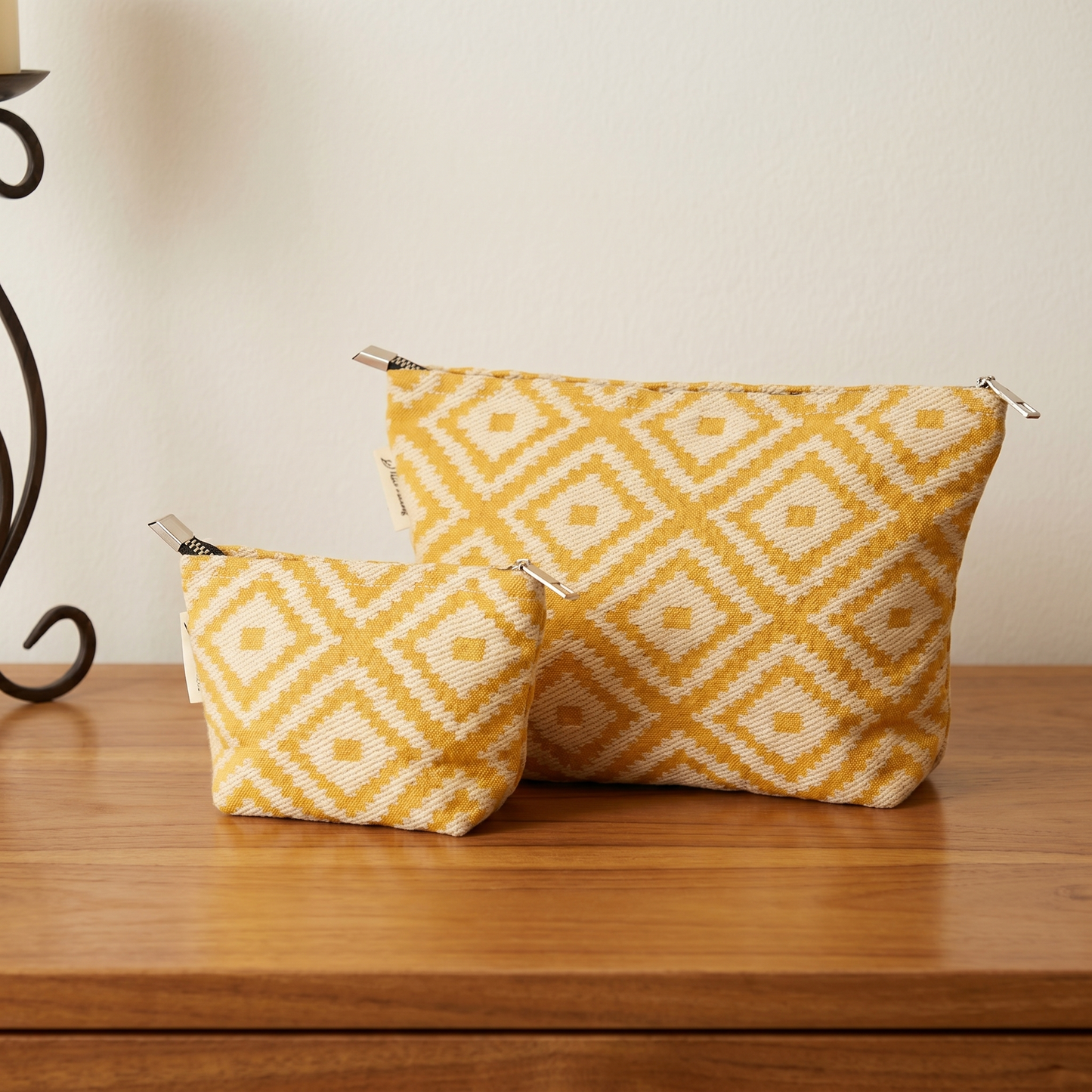 Marigold Mosaic Toiletry / Makeup Bag - Travel-Friendly Cosmetic Bag
