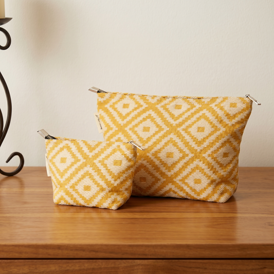 Marigold Mosaic Toiletry / Makeup Bag - Travel-Friendly Cosmetic Bag