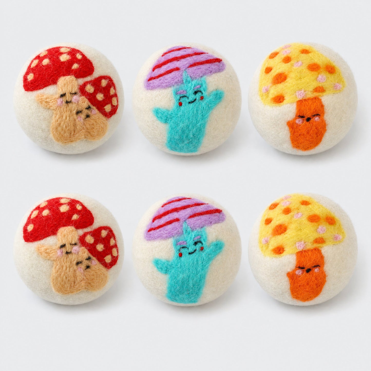Mushroom Eco Wool Laundry Dryer Balls – Set of 3