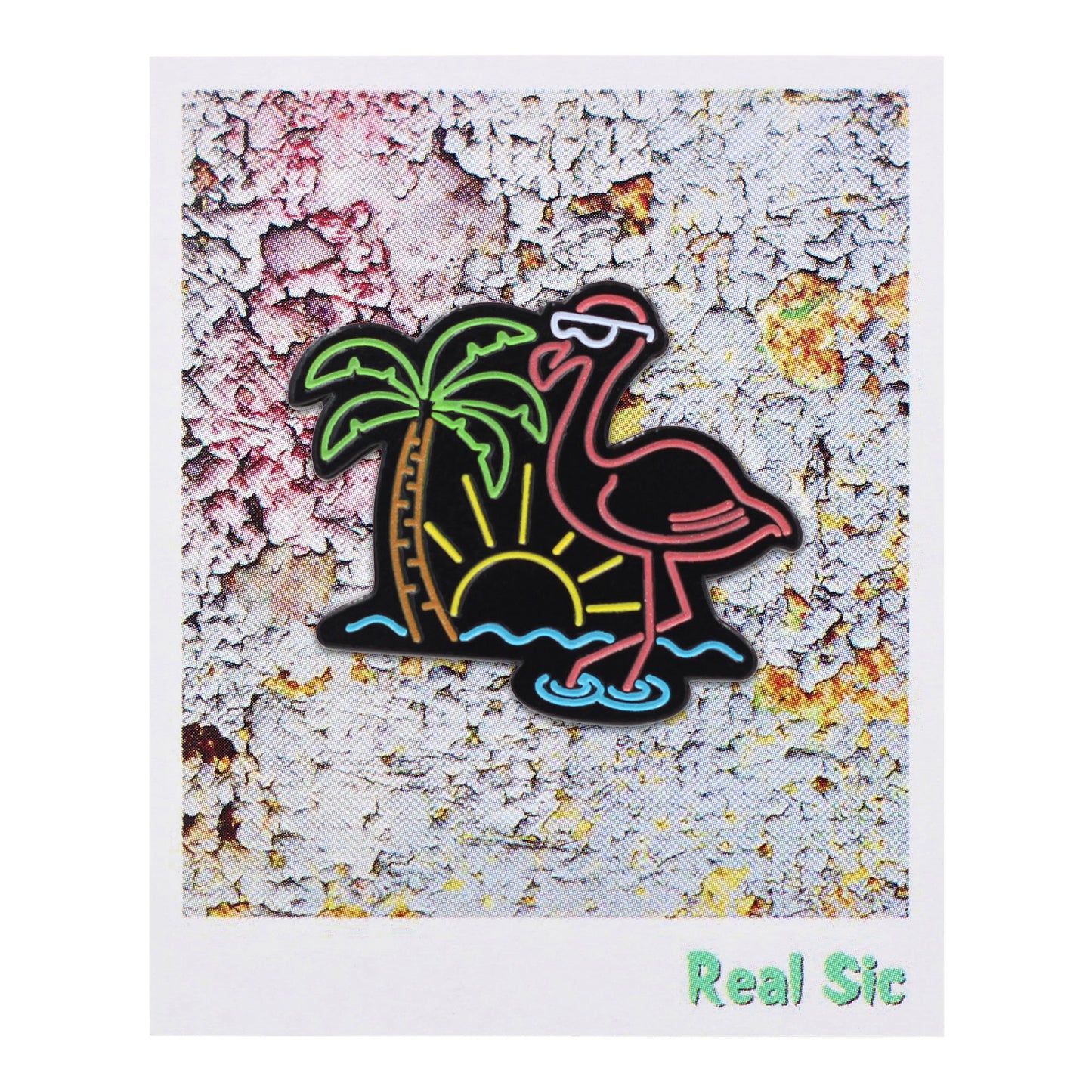 Neon Flamingo – Chill Life Flamingo Beach Enamel Pin