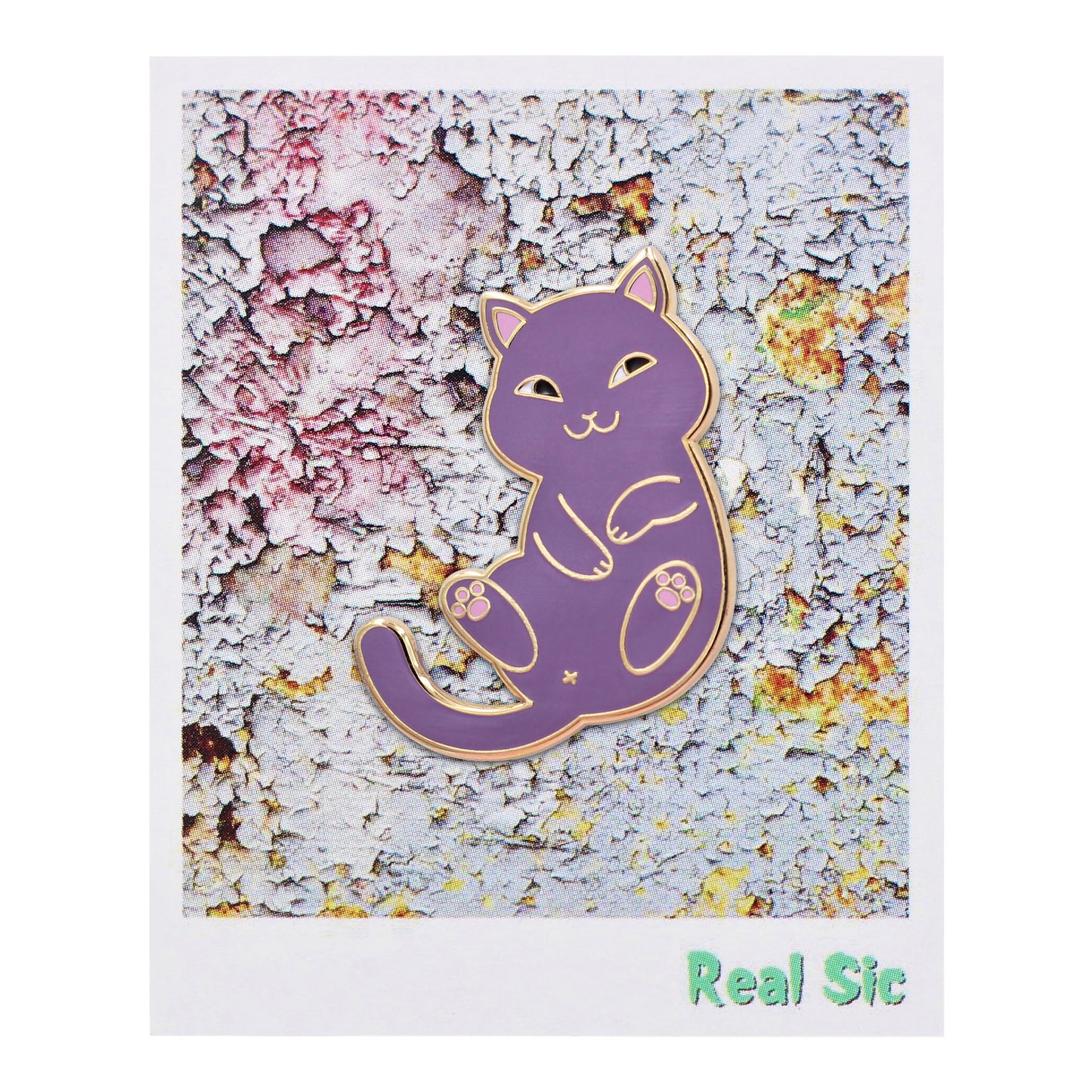 Real Sic Playful Cat Enamel Pin - Cute & Funny Cat Lapel Pin