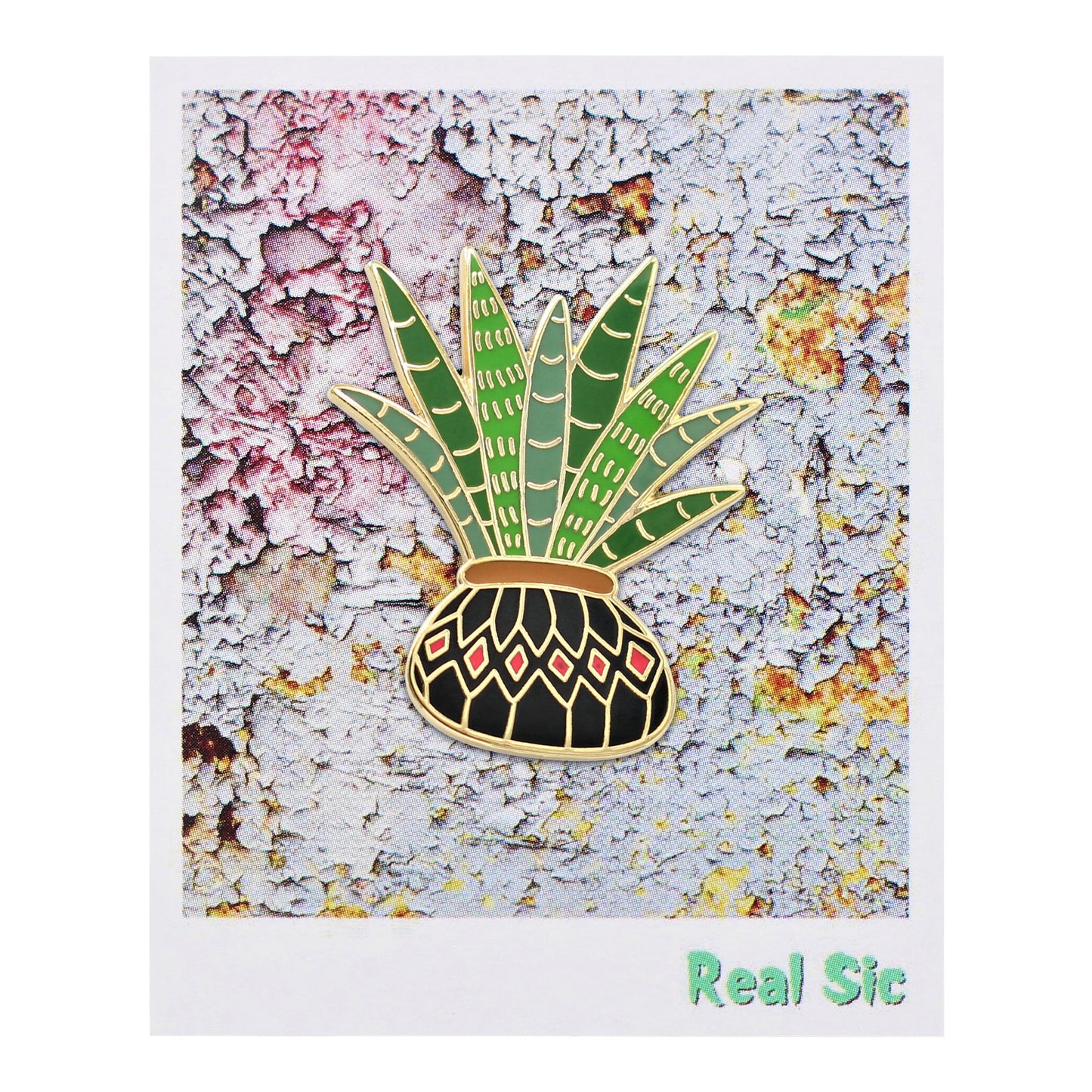 REAL SIC Cute Potted Aloe Plant Aloe Verra Enamel Pin