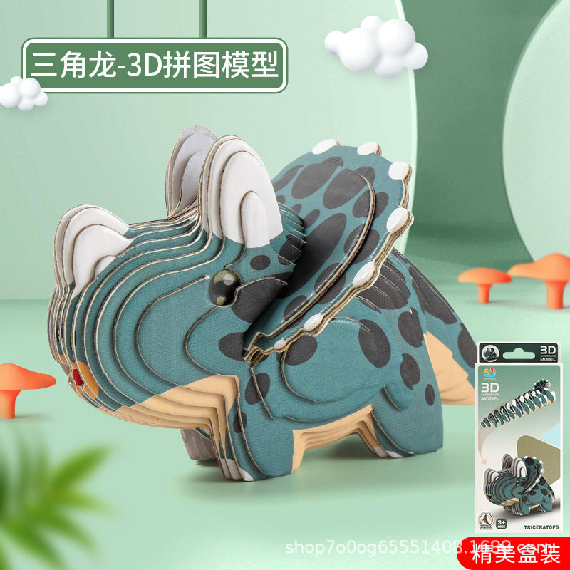 3D Paper Puzzle - Triceratops