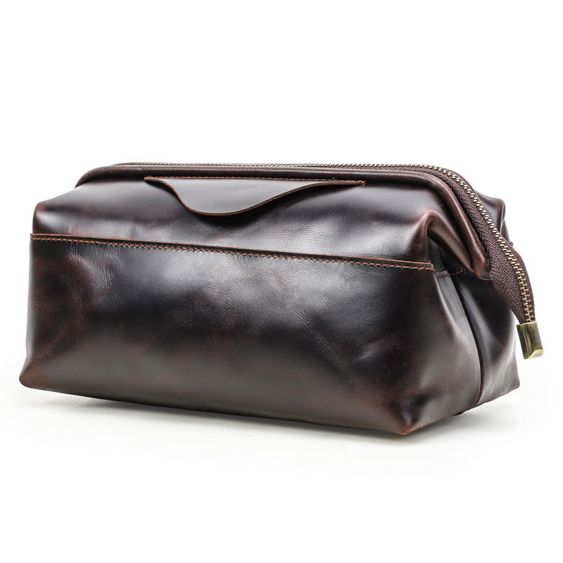 RFID Leather Travel Tech Organizer Clutch – Multi-Compartment Storage Bag