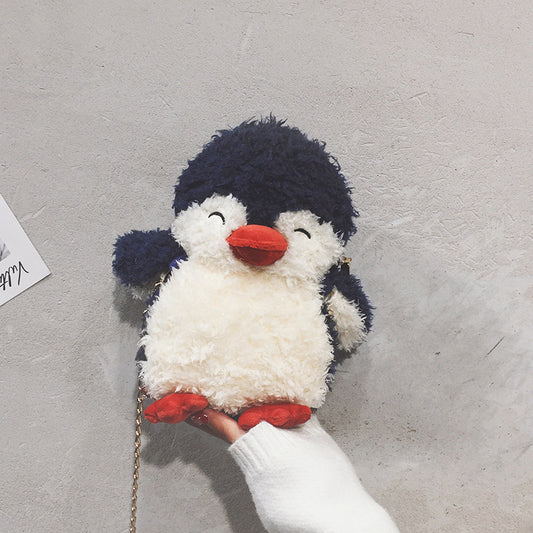 Plush Penguin Shoulder Bag