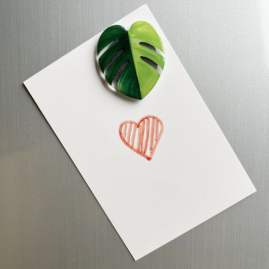 Tropical Leaf Magnet - Green Split Monstera