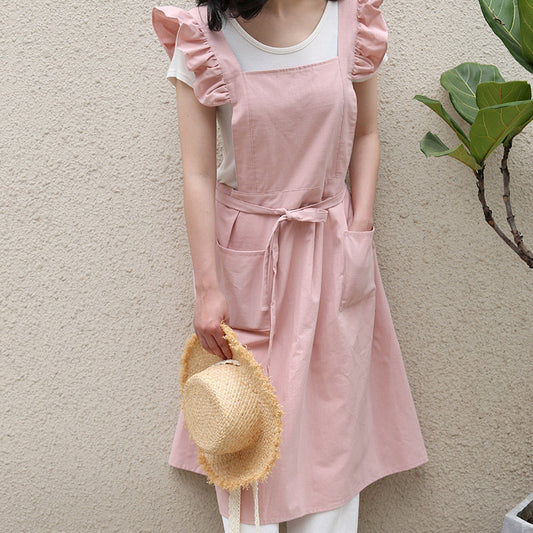 Full Body Apron Dress - Rose Pink