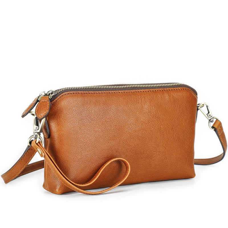 Brown Convertible Crossbody Wristlet Bag