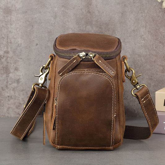 Leather Messenger Bag - Dark