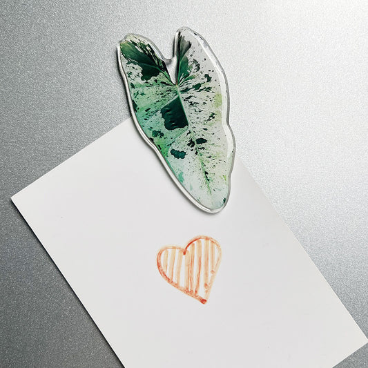 Tropical Leaf Magnet - White