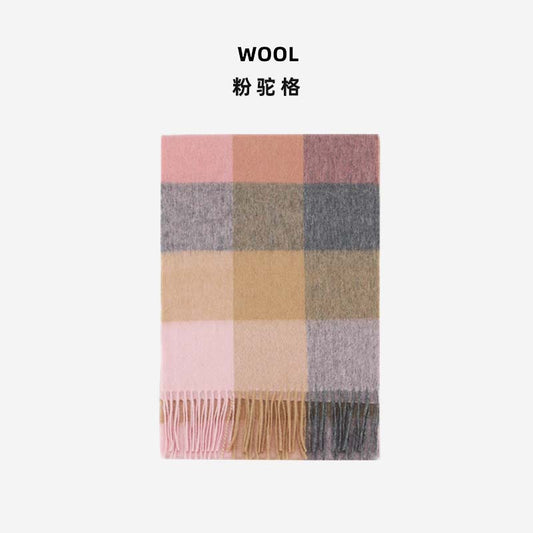 Wool Scarf - Tan Plaid