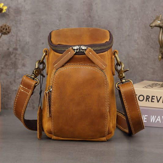 Leather Messenger Bag - Light