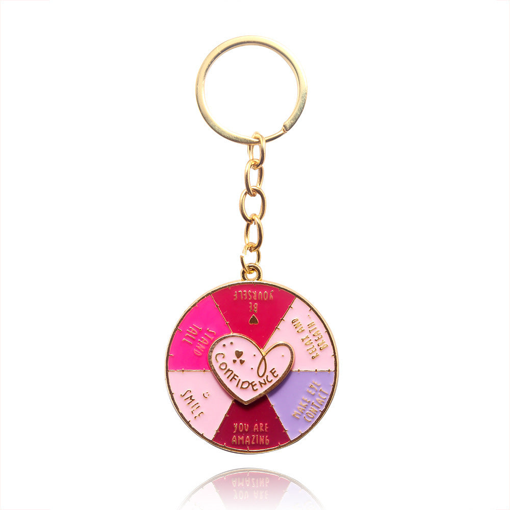 Spin Enamel Keychain - Pink Self Love