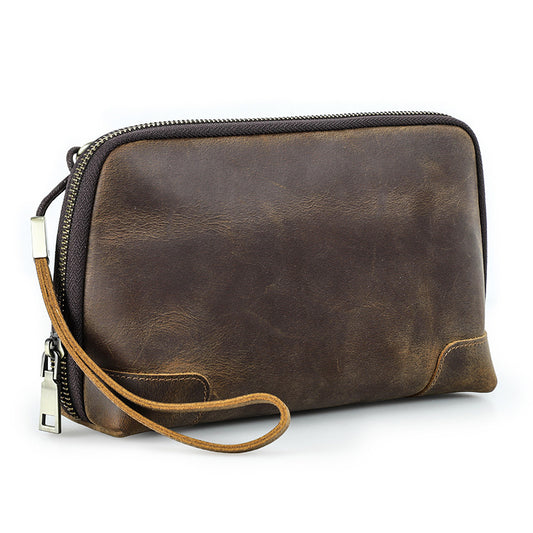 Handmade Cowhide Retro Clutch & Cable Organizer